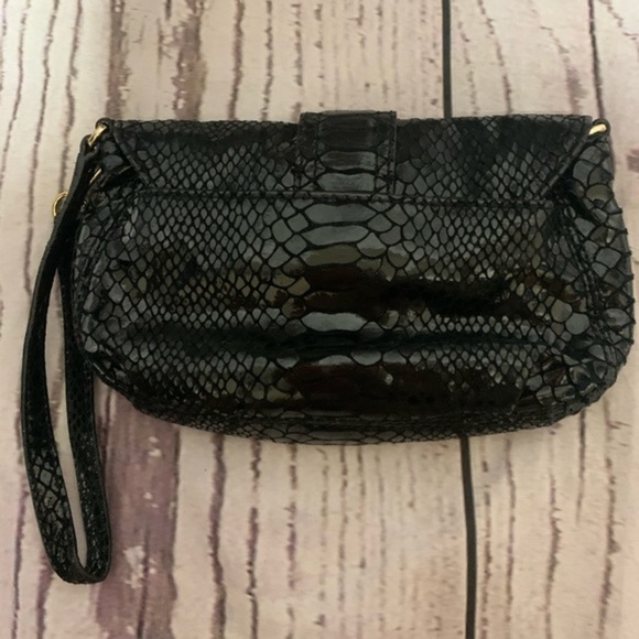 Michael Kors Black Sequin Gold Clutch Wristlet - Picture 3 of 7